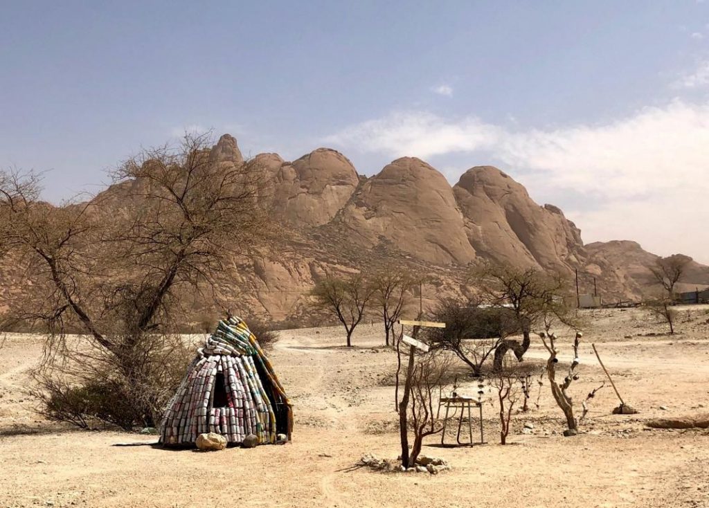 Beer cab tepee as a sun protection