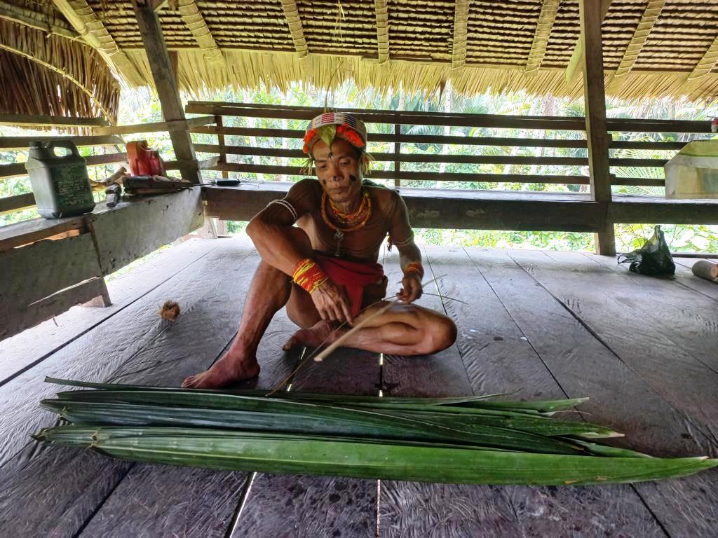 Materials used for roof thatching by Mentawai tribe