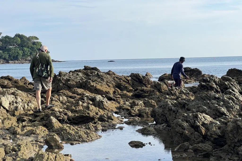 Craggy rocks for catching octopuses