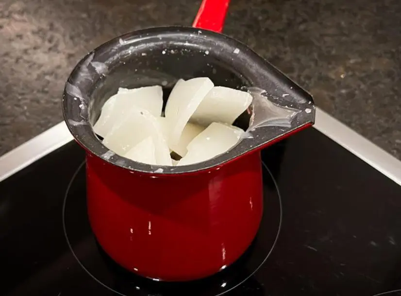 Melting paraffin from old candles