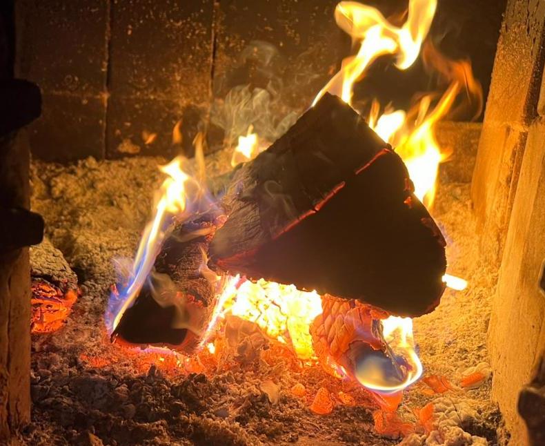 Hardwood is securely burning with just one piece of egg carton fire starter