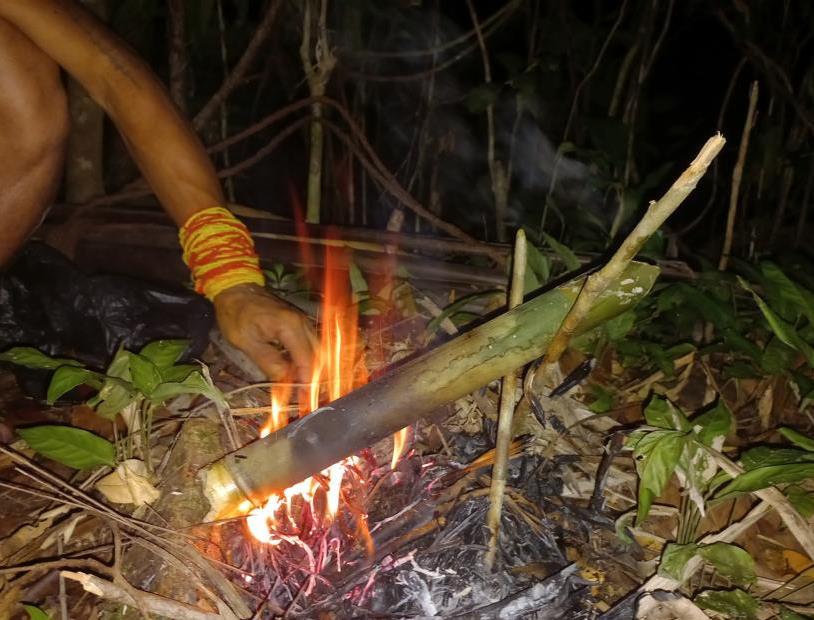 Boiling of water by a Mentawai in Sumatra