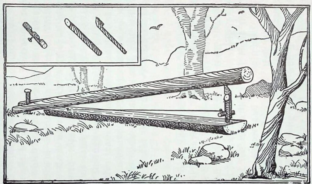 Log trap from Harding's book 'Deadfalls and Snares'
