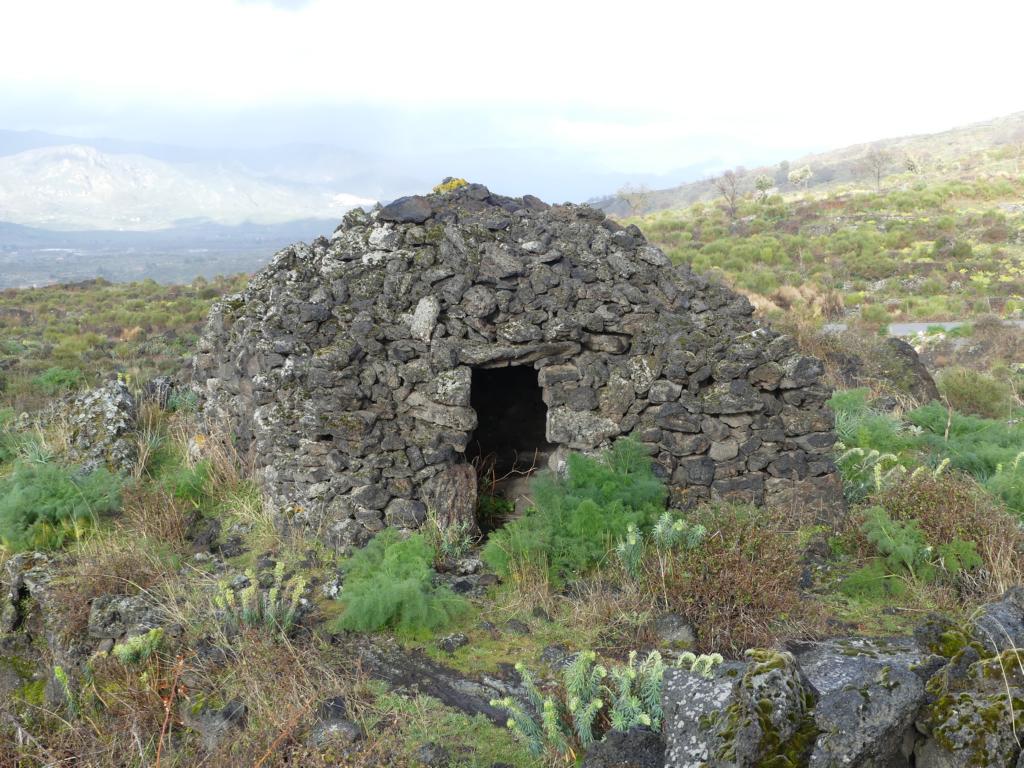 Stone hut with lintel at Mount Etna