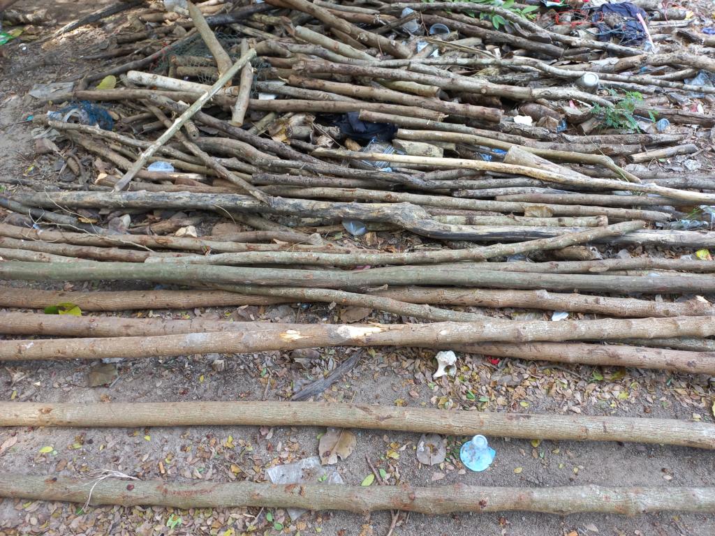 Wood for bottom fish traps