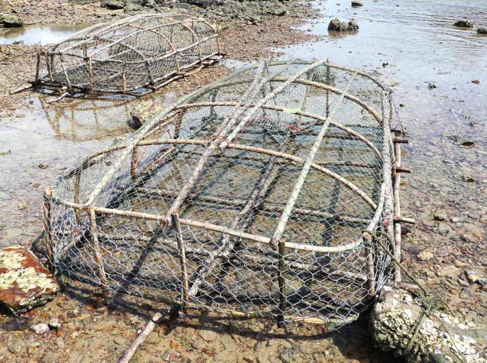 Bottom fish traps at the seafront of San-Ga-U village on Koh Lanta