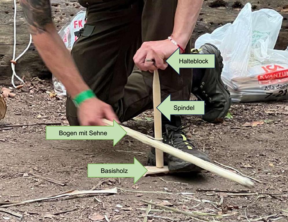 Bow Drilling following the method of Mattias Norberg Bushguide 101