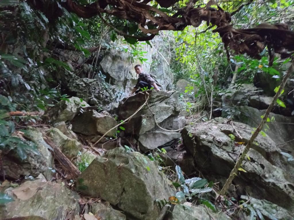 rocky path on a limestone mountain in vietnam