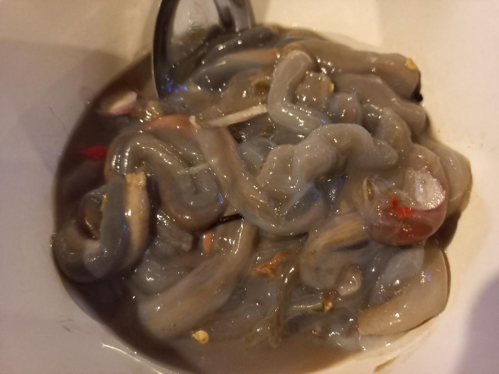 Shipworms with fish sauce and spices
