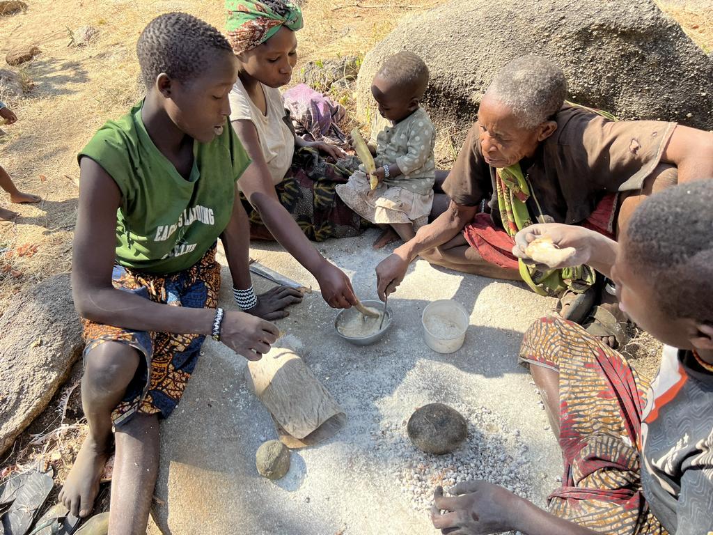 Eating Baobab porridge