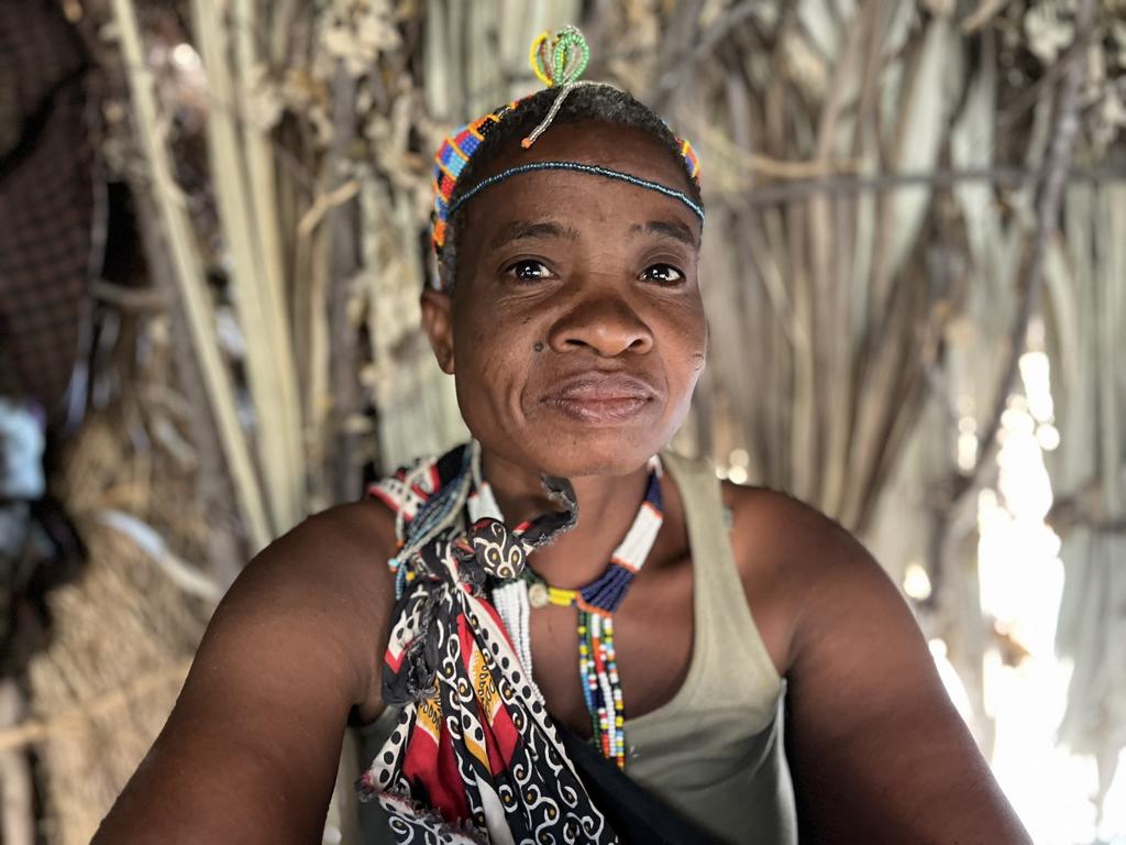 Hadza women in her hut