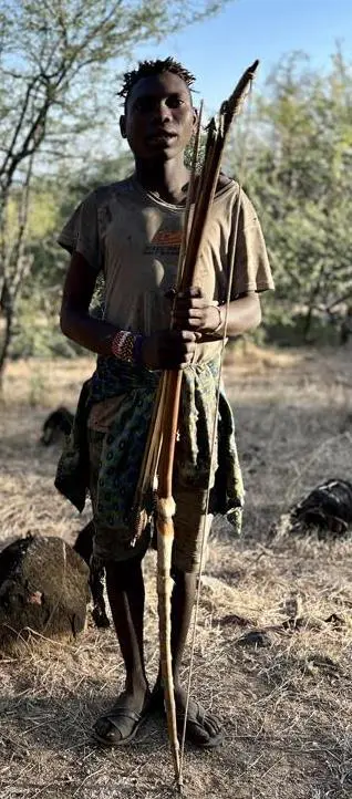 Another Hadza hunter with his bow