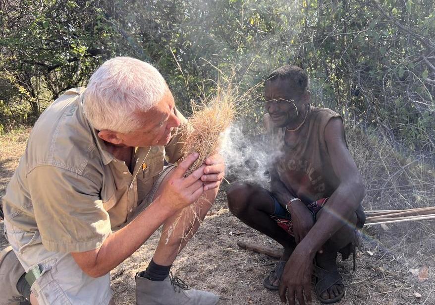 Hadza hand drill friction fire