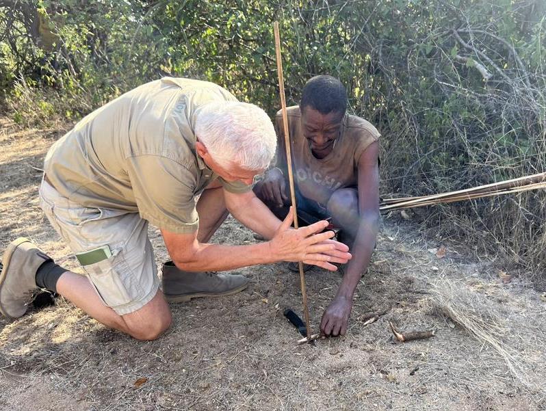 Hadza hand drill friction fire