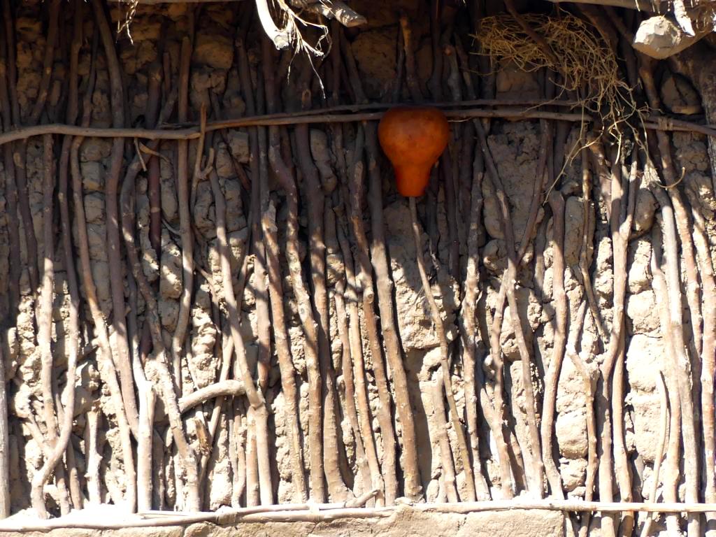 Eroded wall of a Datoga hut 