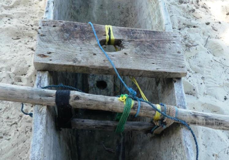 Mast connection in an Ngalawa boat at Zanzibar