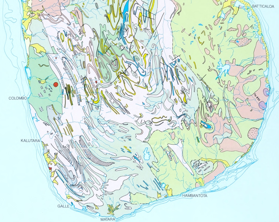 Section of the Geological map of Sri Lanka
