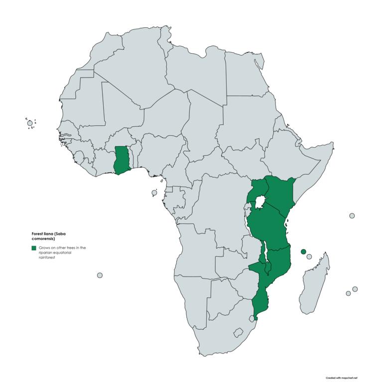 Distribution map of Saba comorensis