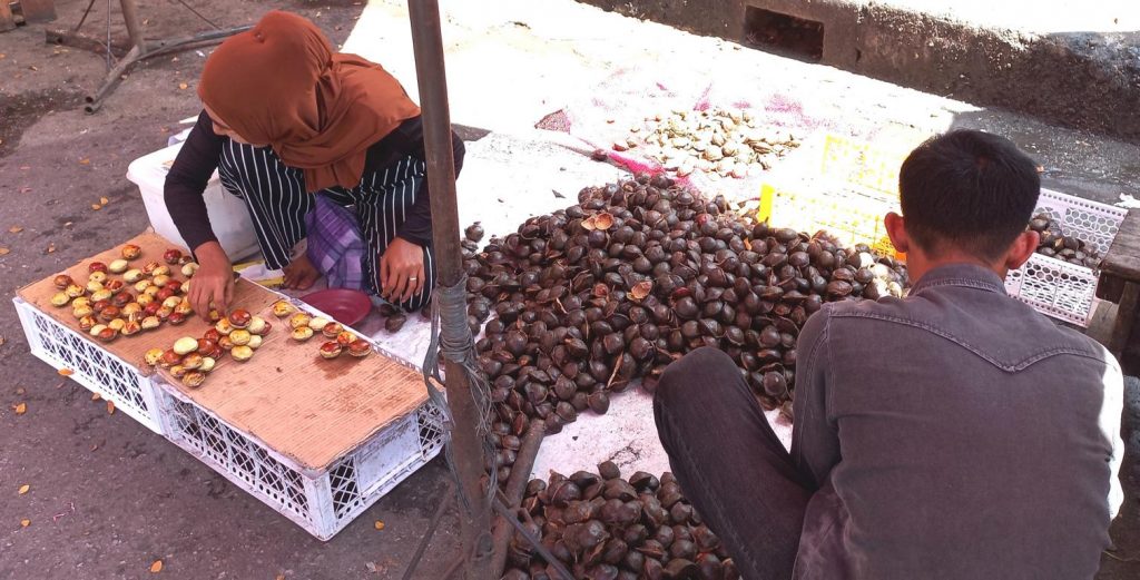 Jengkol seeds at Pasar Raya Padang