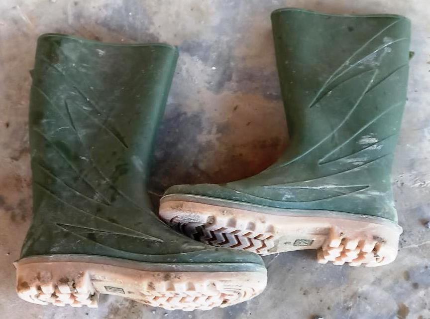 Gumboots as jungle footwear