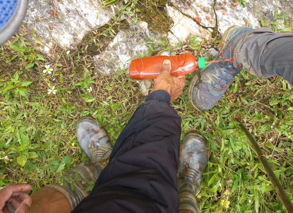 Protecting the footwear against leeches