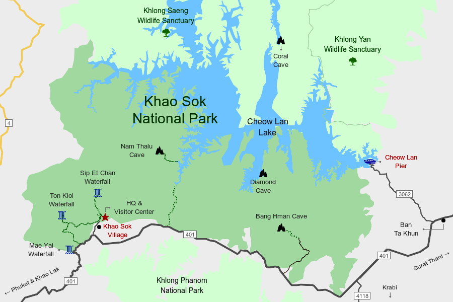 Map of Khao Sok National Park