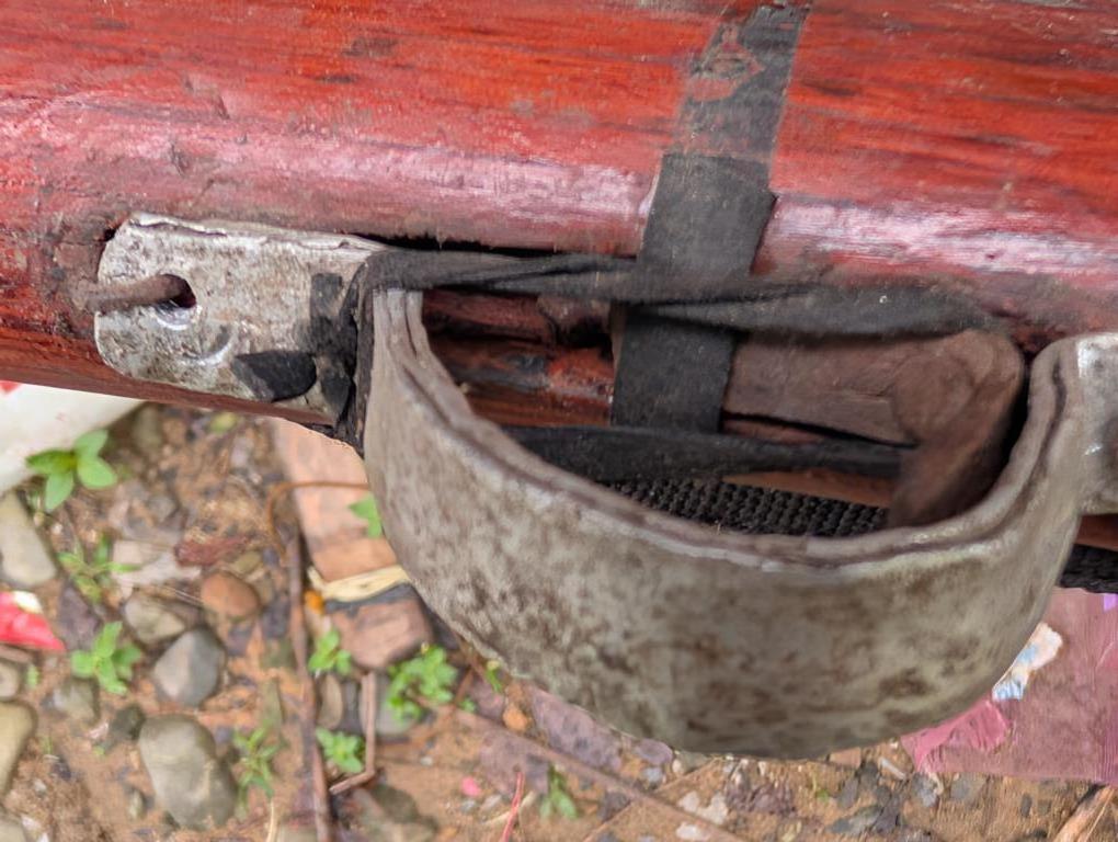 Rubber bands are holding back the trigger on improvised firearms