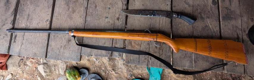 Another view of a musket ready to fire