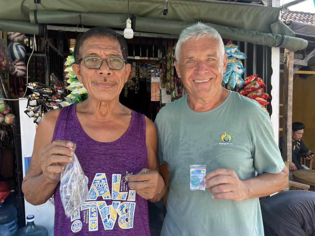 Mr. Gede Suarka and the author at 'Lolak Handraft' workshop